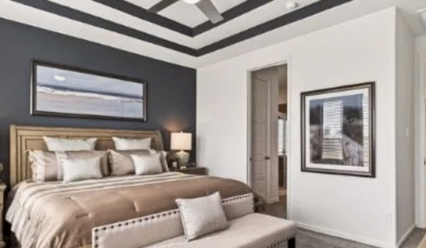 Model home bedroom interior Creekhaven Iowa Colony, TX