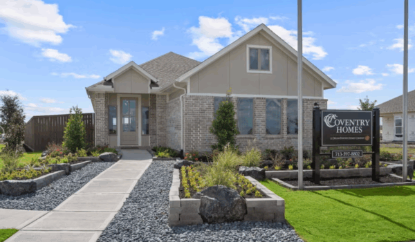 Coventry Homes exterior with gravel entry
