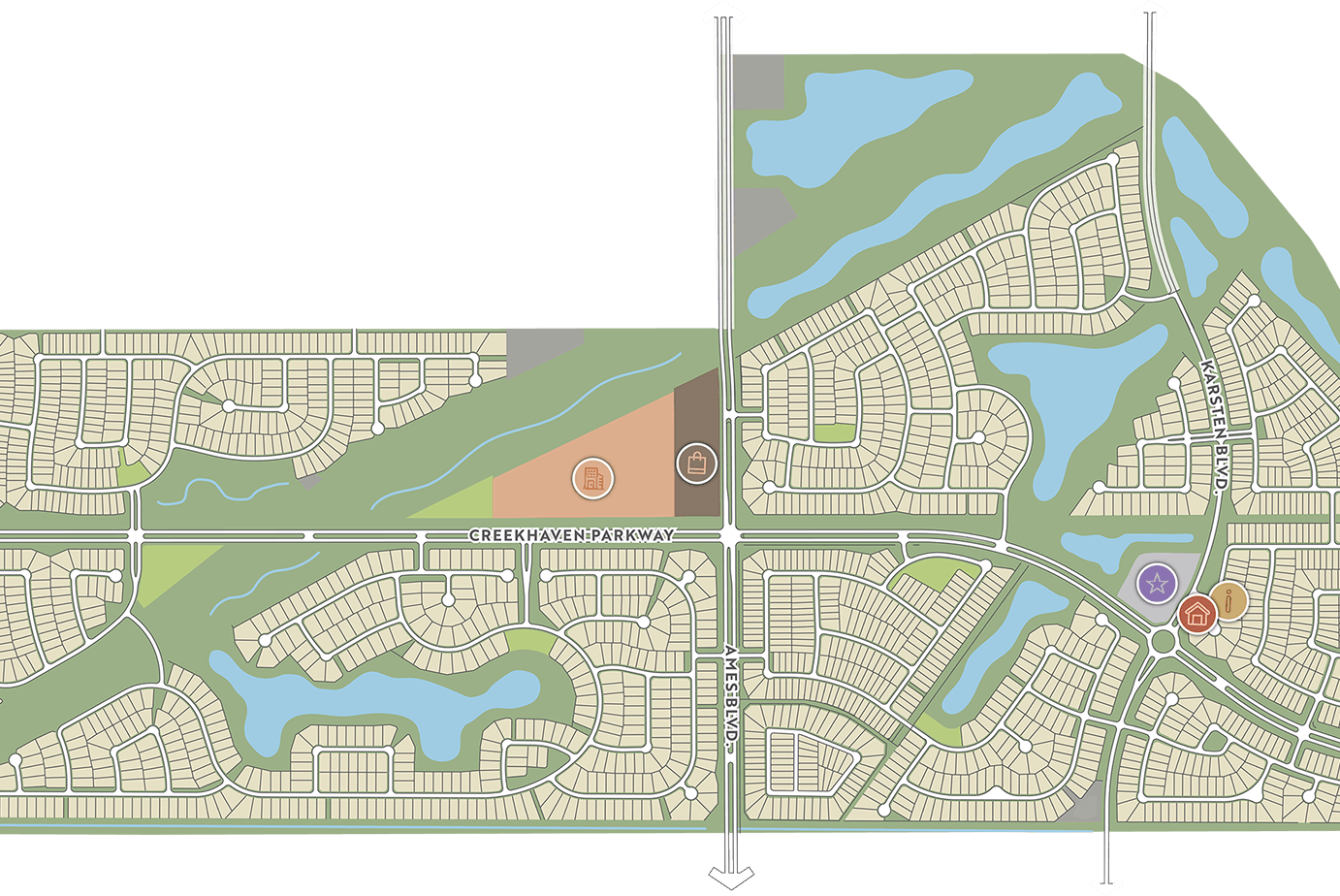 Creekhaven's Masterplan Iowa Colony, TX Map Grahic
